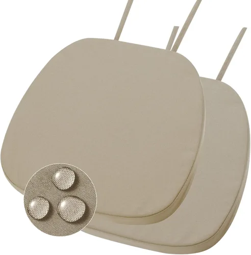 Miniatura 11 de GUEGLSA Cojines de asiento impermeables para exteriores, 14 x 14 pulgadas, almohadilla de metal antideslizante con lazos, cojín de metal