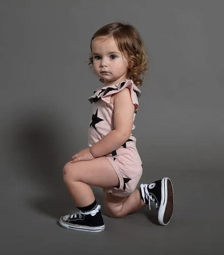 Miniatura 5 de NUNUNU Enterizo de manga corta para bebé, 100% algodón, unisex para niñas y niños