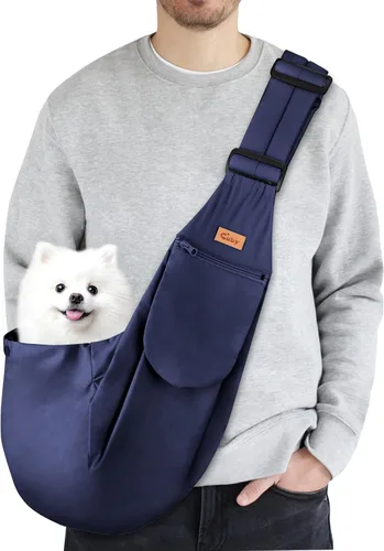 CUBY Transportador para perros y gatos – Bolsa reversible para mascotas manos libres – Bolsa suave y diseño de bolsa – Ajustable – Adecuado para