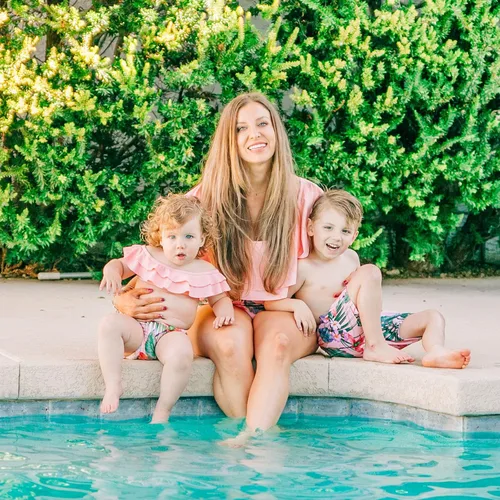 Miniatura 3 de IFFEI Traje de baño a juego para la familia, conjunto de bikini con volantes para mamá y yo, dos piezas, trajes de baño para niñas 6-7 años