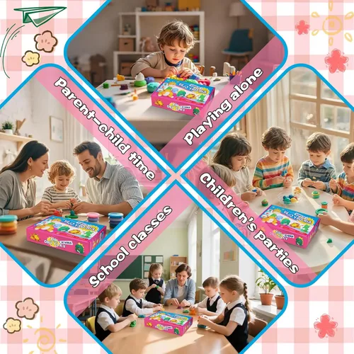 Miniatura 5 de ifergoo Arcilla seca al aire para niños, kit de arcilla para modelar animales, 6 diseños de animales con herramientas de escultura y tutoriales, Kit