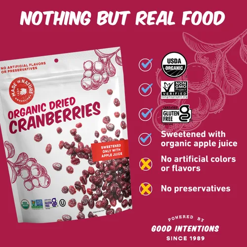 Miniatura 4 de Hecho en la Naturaleza de frutas secas orgánicas, arándanos, bolsas de 5 oz (6 unidades) – vegano, sin OMG, sin sulfatado