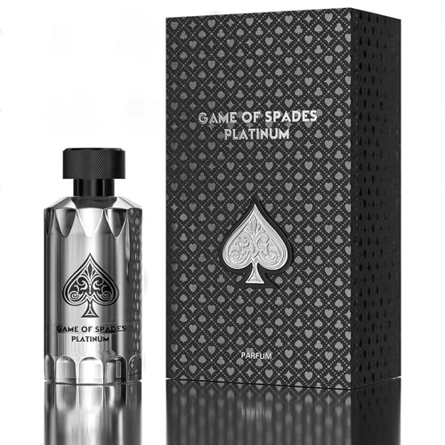 Jo Milano Game of Spades Platinum Parfum Spray | 3.4 oz (3.4 fl oz) | Almizcle, ámbar, Oud, polvo, cálido, aroma a especias, fragancia de larga