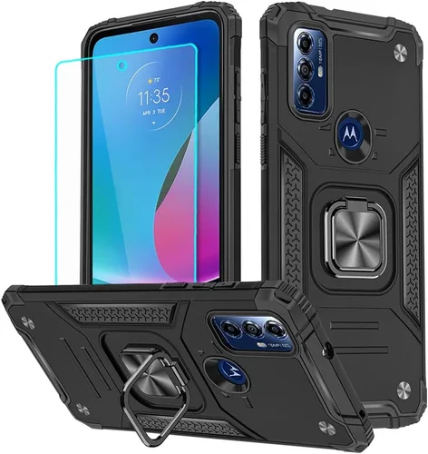 Miniatura 11 de Funda para Moto G Play 2023, Motorola G Play 2023 con protector de pantalla HD, soporte giratorio de grado militar de 360° (resistente), fundas