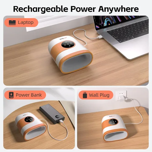 Miniatura 6 de SHINE WELL Masajeador de manos, masajeador de manos inalámbrico con calor y compresión para artritis y túnel carpiano, alivio del dolor muscular