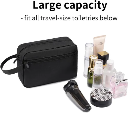 Miniatura 4 de Neceser colgante de viaje con asa de transporte, pequeño organizador de cosméticos resistente al agua para hombres y mujeres, kit de maquillaje