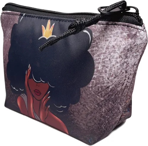 Miniatura 3 de Bolsa de maquillaje Melanin para mujer, bolsa de cosméticos impresa portátil, bolsa de aseo de viaje, bolsa organizadora de maquillaje para mujeres
