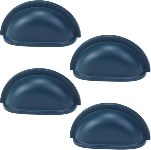 4 tiradores decorativos de 3 pulgadas (3.031 in) para gabinete, aleación de zinc azul, estilo vintage, para cocina, armario, armario, tiradores