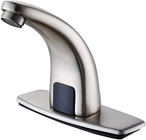Miniatura 11 de Grifo de lavabo de baño Sensor automático de temperatura sin contacto, montaje en cubierta comercial, latón macizo, activado por movimiento, bañera
