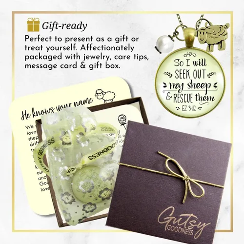 Miniatura 21 de Gutsy Goodness Faith He Cares - Collares hechos a mano con mensaje para mujer cristiana