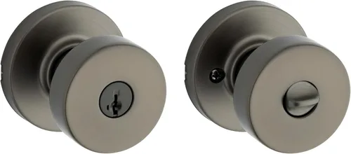Miniatura 19 de Kwikset Pismo - Pomo de puerta redondo simulado, manija de un solo lado para armarios, puertas dobles francesas y despensa, pomo de puerta