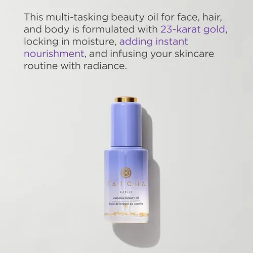 Miniatura 3 de TATCHA Gold Camellia Beauty Oil Moisturizing Face, Body, and Hair Oil Infused with 23-karat Gold flakes 30 ml / 1 oz