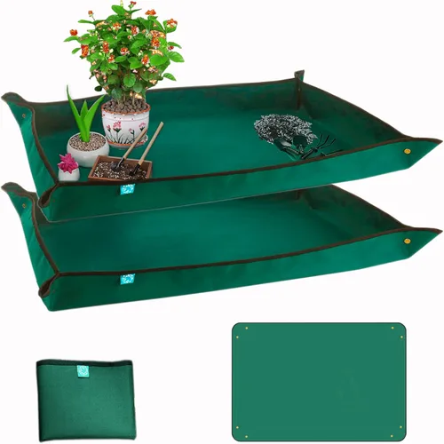Miniatura 11 de BIUWING Tapete de trasplante de plantas de 39.4 x 39.4 pulgadas, impermeable, tapete de trasplante para suculentas, tapete portátil de jardinería