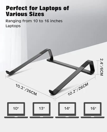 Miniatura 4 de Thibault Soporte ergonómico de aluminio para computadora portátil, elevador de laptop, soporte de refrigeración para laptop, compatible con MacBook