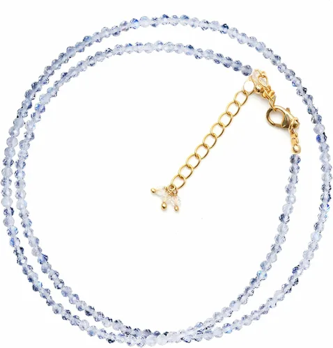 Miniatura 11 de Gargantilla con cuentas naturales, cuentas facetadas, collar de piedra natal, cristal curativo de energía, regalo para ella, joyería de plata de ley