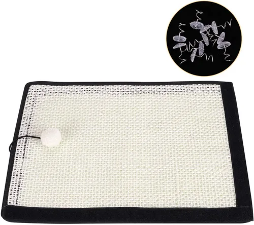 Miniatura 2 de Alfombrilla rascador de sisal natural para gatos y protectores de muebles, alfombrilla rascador para gatos, para sofá, silla y alfombras de pared