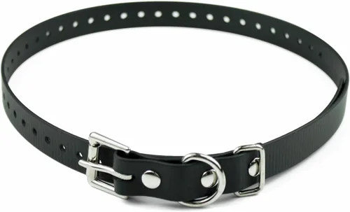 Collar de perro Educator Biothane, impermeable, a prueba de olores, con hebilla de metal y anillo en D, ajustable para un ajuste personalizado, Negro