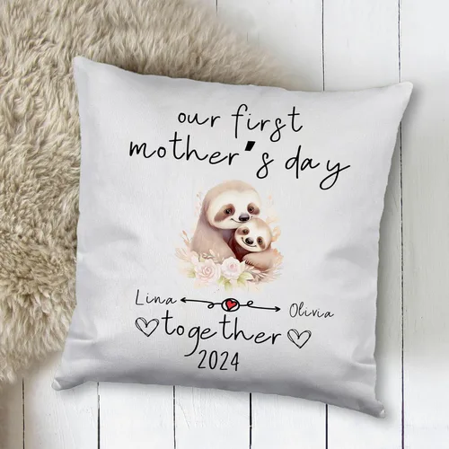 Miniatura 2 de Sloth Family Mother's Day, Personalised Pillow Case Decor for Home, Present for Mom, Grandmother, for Her Sloth 7