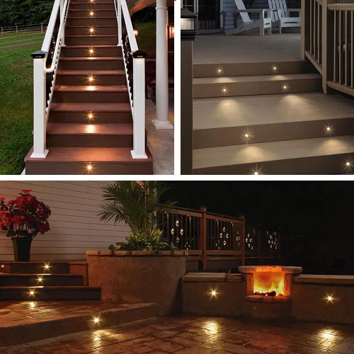 Miniatura 2 de Yescom Paquete de 5 luces LED de aluminio para terraza, iluminación de paisaje de bajo voltaje de 12 V, blanco cálido de 3000 K, IP67, impermeable