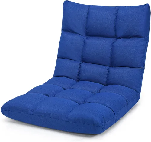 Miniatura 13 de Giantex Sofá de suelo, silla de videojuegos con 14 posiciones ajustables, respaldo acolchado, asiento acolchado para el suelo, silla plegable