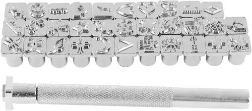 Miniatura 2 de 32 herramientas de estampado de cuero, patrones exquisitos de acero inoxidable, herramientas de perforación de sello de cuero para conectar