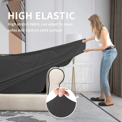 Miniatura 4 de Easy Going - Funda elástica para sofá, lavable, para 3 cojines separados, tela elástica de licra estilo Jacquard, protector de muebles, para niños