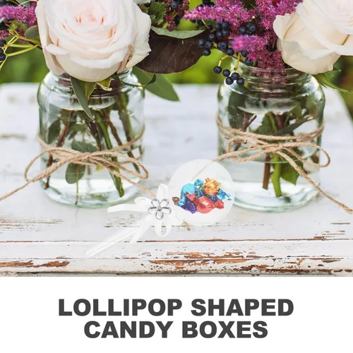 Miniatura 6 de 12 cajas de caramelo de acrílico sonajero rellenables con caja de dulces con cinta de plástico contenedor de ducha favores para fiesta de revelación