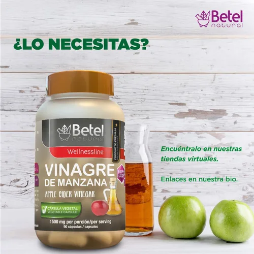 Miniatura 4 de Betel Natural Premium Vinagre de Manzana de La Madre - Vinagre de sidra de manzana con tapas madre - 90 cápsulas