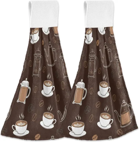 Miniatura 9 de Juego de 2 toallas de cocina colgantes con hojas de arce otoñal, toalla de secado rápido, toallas de té para mesa de baño, gimnasio, decoración