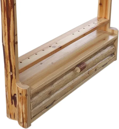 Miniatura 7 de Rush Creek Creations Estante rústico de almacenamiento de pared con 2 lazos compuestos – 12 flechas con compartimento para accesorios – hecho a mano