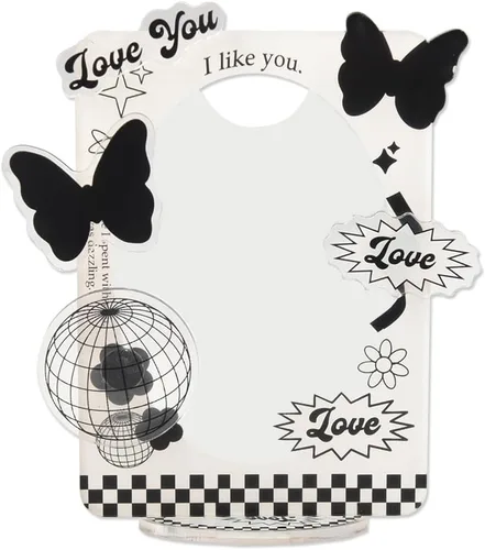 Soporte para tarjeta fotográfica Kpop de 3 pulgadas, marco de fotos de mariposa acrílico, soporte de exhibición de tarjetas Kpop, decoración de