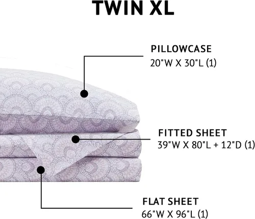 Miniatura 94 de Comfort Spaces Sábanas 100% algodón tamaño King, transpirables, naturalmente frescas, sábanas de algodón suave con bolsillo elástico de 14 pulgadas