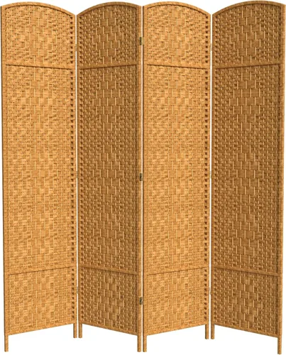 Miniatura 19 de Red Lantern Divisor de habitación con tejido de diamante de 7 pies de alto, color blanco, 4 paneles