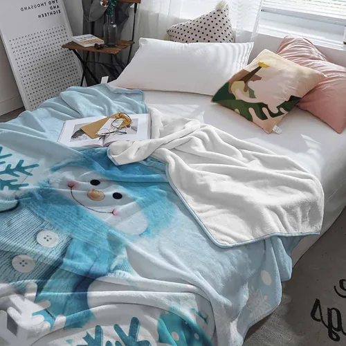 Miniatura 4 de Mantas de Tiro de Muñeco de Nieve de Navidad, Manta de Vellón Suave de Vacaciones de Invierno Decorativa para Hogar Sofá Sillón Silla Sala de Estar
