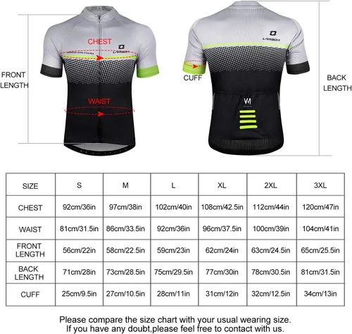 Miniatura 6 de Camiseta de ciclismo para hombre, ajustada, transpirable, de secado rápido, de alta elasticidad, camiseta de ciclismo