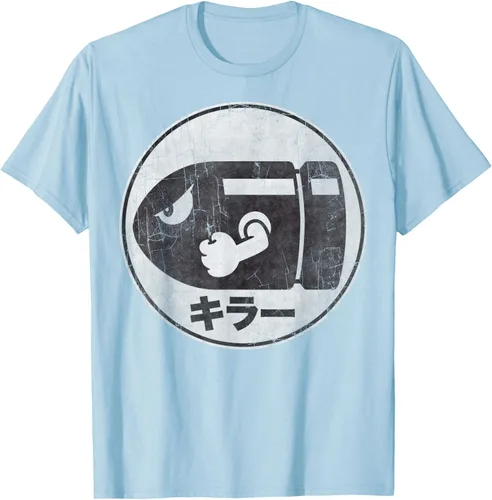 Miniatura 61 de Super Mario Camiseta con logotipo de Bullet Bill Distressed en Kanji