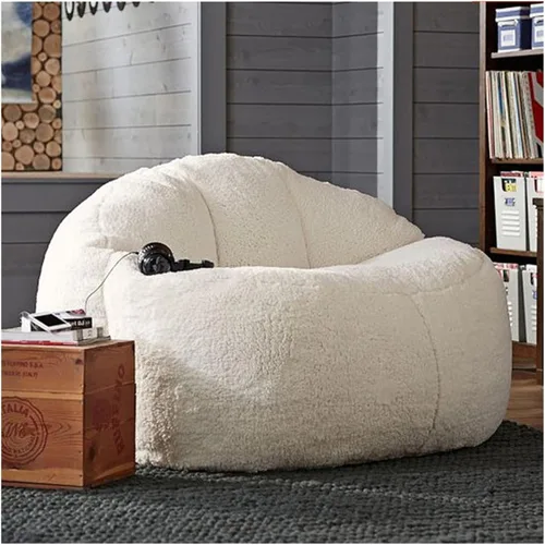 Miniatura 2 de Puf, sin relleno, muebles de sala de estar, grandes, redondos, suaves y esponjosos (solo incluye una funda, no un puf completo), de piel sintética