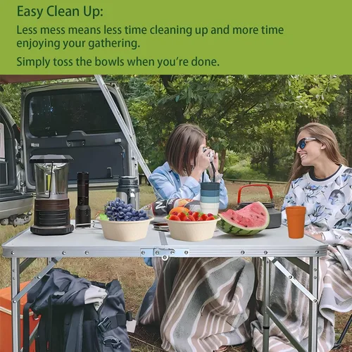 Miniatura 7 de Homestockplus Cuenco desechable profundo de 32 onzas, cuencos de papel desechables resistentes y compostables, cuenco biodegradable de bagazo
