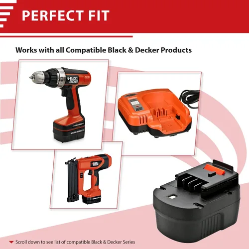 Miniatura 4 de ExpertPower® Batería NiCd de 12v 1500mAh para Black & Decker A12 A12-XJ A12EX A1712 FS120B FSB12 HPB12 Firestorm FS120B FS120BX
