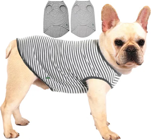 Miniatura 15 de Camisa azul en blanco para perros,Camisetas grandes para perros y niñas,Camiseta lisa de bulldog francés,L azul real Azul y Royal