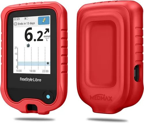 Miniatura 10 de MEDMAX Funda de silicona para Freestyle Libre 3 2/Libre Reader, ligera, a prueba de golpes, antideslizante, funda protectora de gel suave con bisel