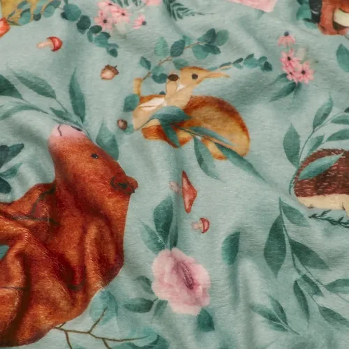 Miniatura 3 de Mantas de bebé para niños y niñas, manta de forro polar con respaldo de puntos, manta supersuave para cubrirse, 30 x 40 pulgadas, animales del bosque