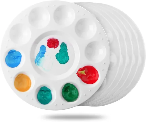 Miniatura 2 de Paletas de bandejas de pintura, paquete de 6, suministros de pintura, paleta de pintura para niños, paleta de plástico