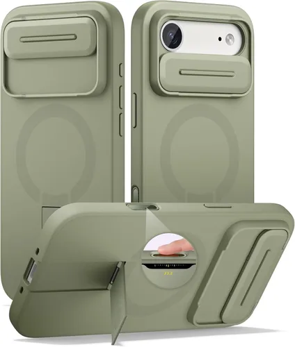 Miniatura 76 de SURITCH - Funda para iPhone 17 Pro Max con cubierta de control de cámara, cubierta para cámara y soporte ajustable, compatible con MagSafe, a prueba