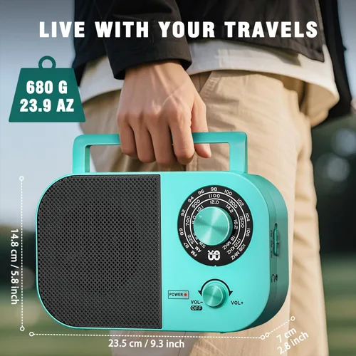Miniatura 5 de Tendak Radio portátil AM FM SW, radio de onda corta con altavoz, antena de transistor, conector para auriculares y perilla de sintonización grande