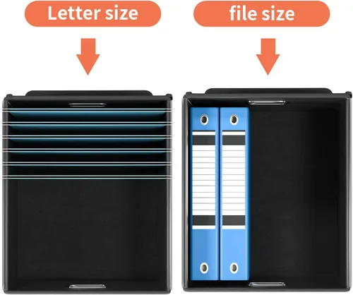Miniatura 3 de Caja organizadora de archivos con tapa, organizador de carpetas de archivos plegable para almacenamiento de documentos de oficina, caja de archivos