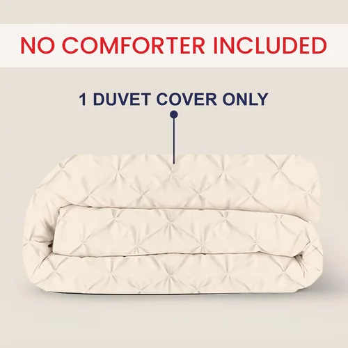 Miniatura 72 de Kotton Culture 1 Pc Twin/Twin XL Size Pinch Pleated - Pintuck Duvet Cover Only - 100% Egyptian Cotton Sateen -1000 TC Luxury Comforter Cover-Zipper