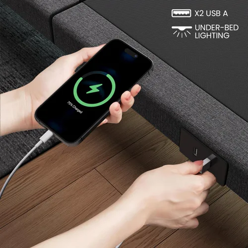 Miniatura 3 de Base de cama ajustable de tamaño completo con masaje, base de cama eléctrica inalámbrica remota para iluminación debajo de la cama, gravedad cero, 2