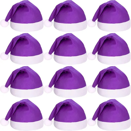 Miniatura 11 de SATINIOR 12 sombreros de Papá Noel, sombrero de tela no tejida para vacaciones, suministros de fiesta de Navidad