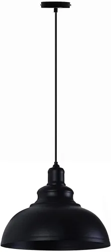 Lightess, luz colgante industrial clásica de metal negro, iluminación colgante para montaje en techo Edison. Con cable.
